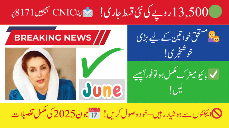 Procedure to Check Ehsaas Program 8171 June 2025 Payment